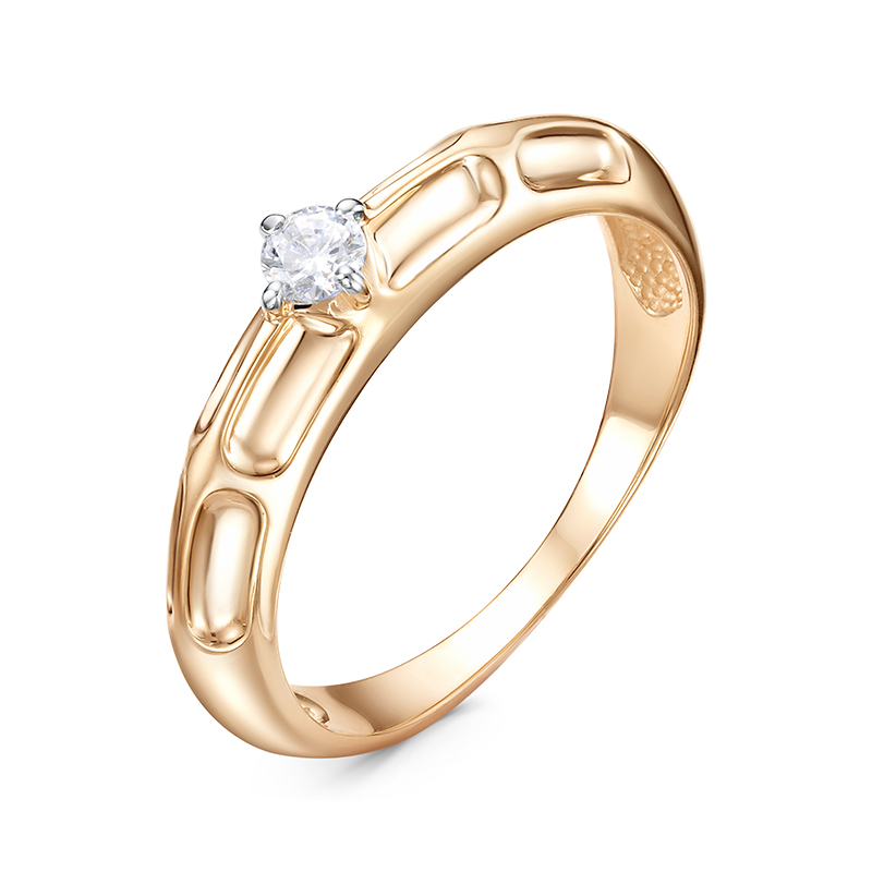 Кольцо из золота с камнем Фианит фото, цены