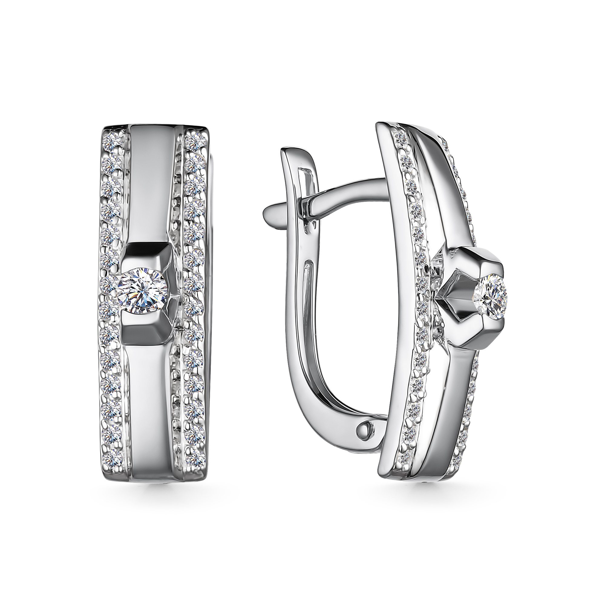 Серьги из золота с камнем Бриллиант фото, цены