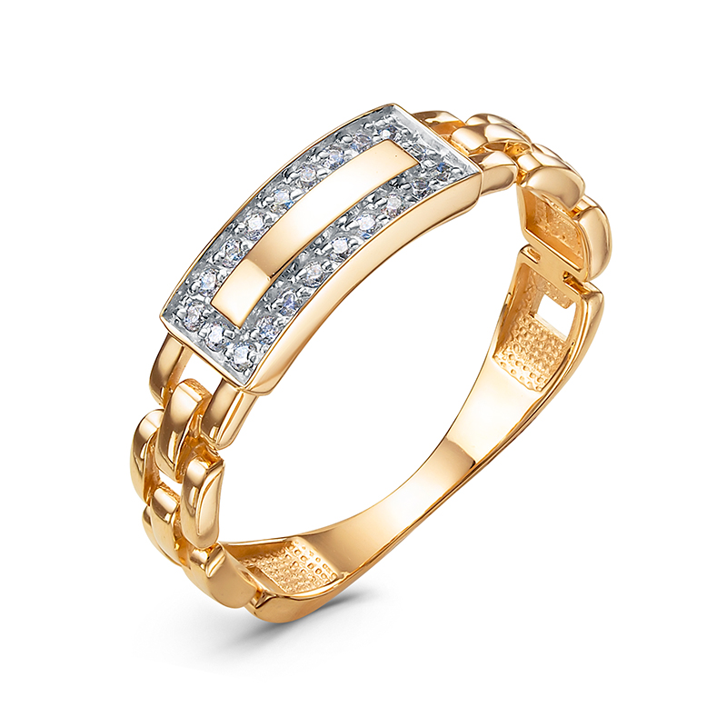 Кольцо из золота с камнем Фианит фото, цены