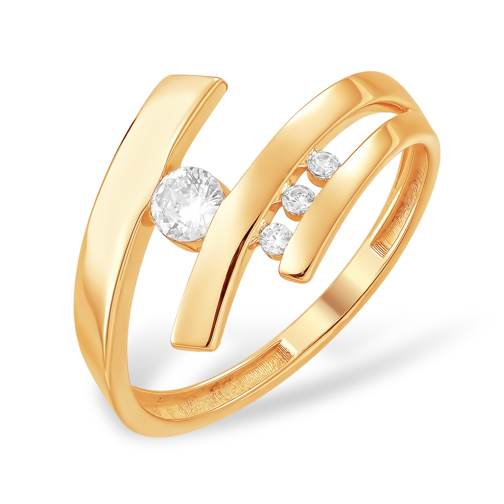 Кольцо из золота с камнем Фианит фото, цены