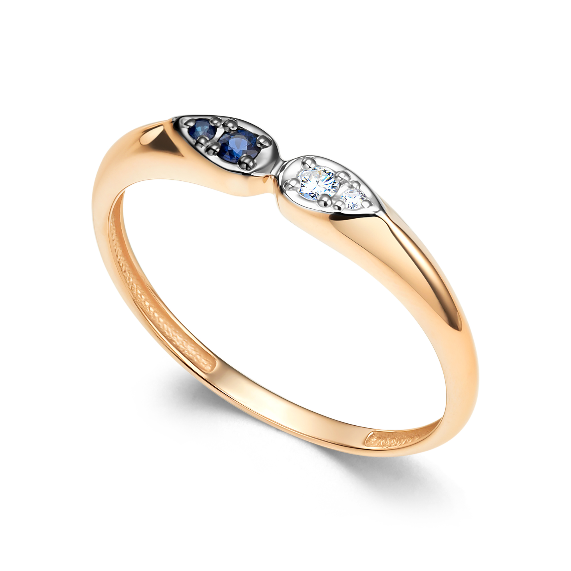 Кольцо из золота с камнем Бриллиант, Сапфир фото, цены