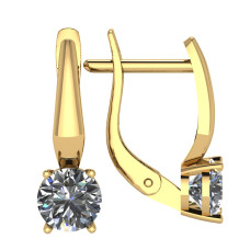 Серьги из золота с камнем Фианит фото, цены