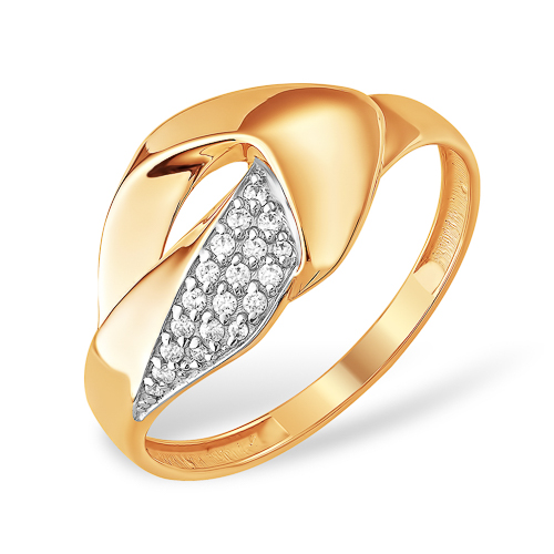 Кольцо из золота с камнем Фианит фото, цены