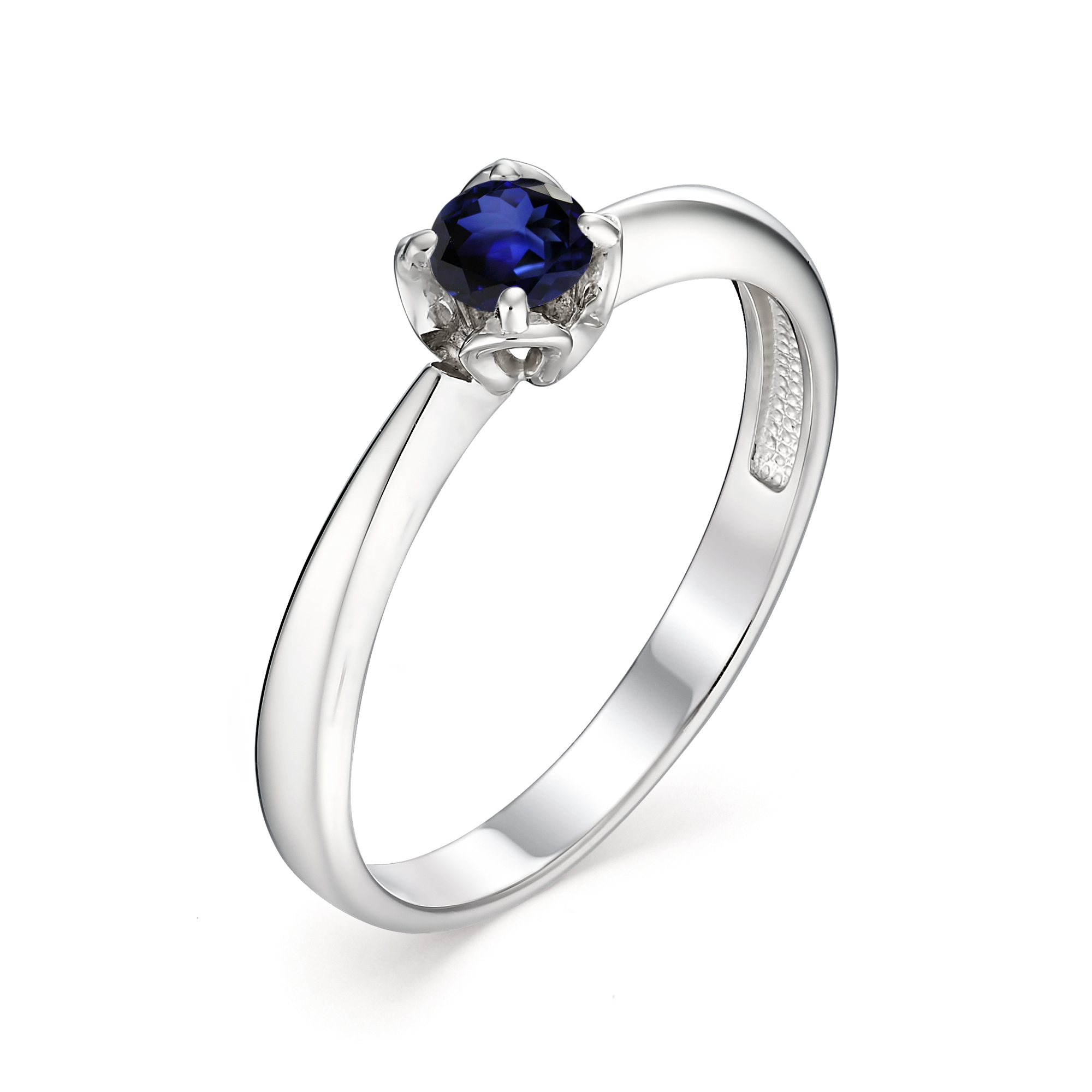 Кольцо из серебра с камнем Сапфир фото, цены