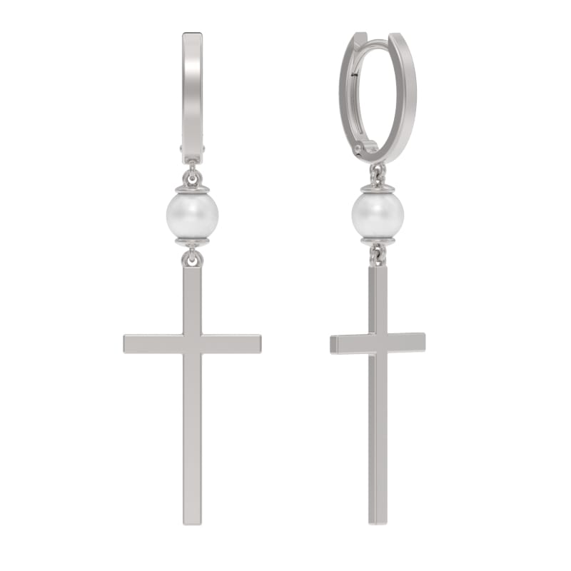 Серьги из серебра с камнем Жемчуг фото, цены