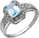 Кольцо из серебра с камнем Топаз, Циркон фото, цены