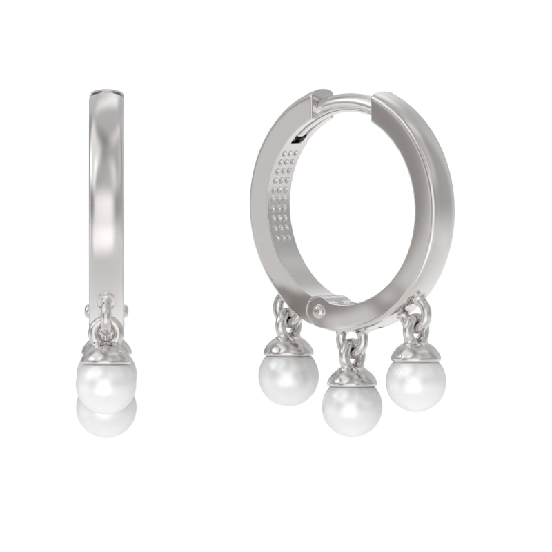 Серьги из серебра с камнем Жемчуг фото, цены