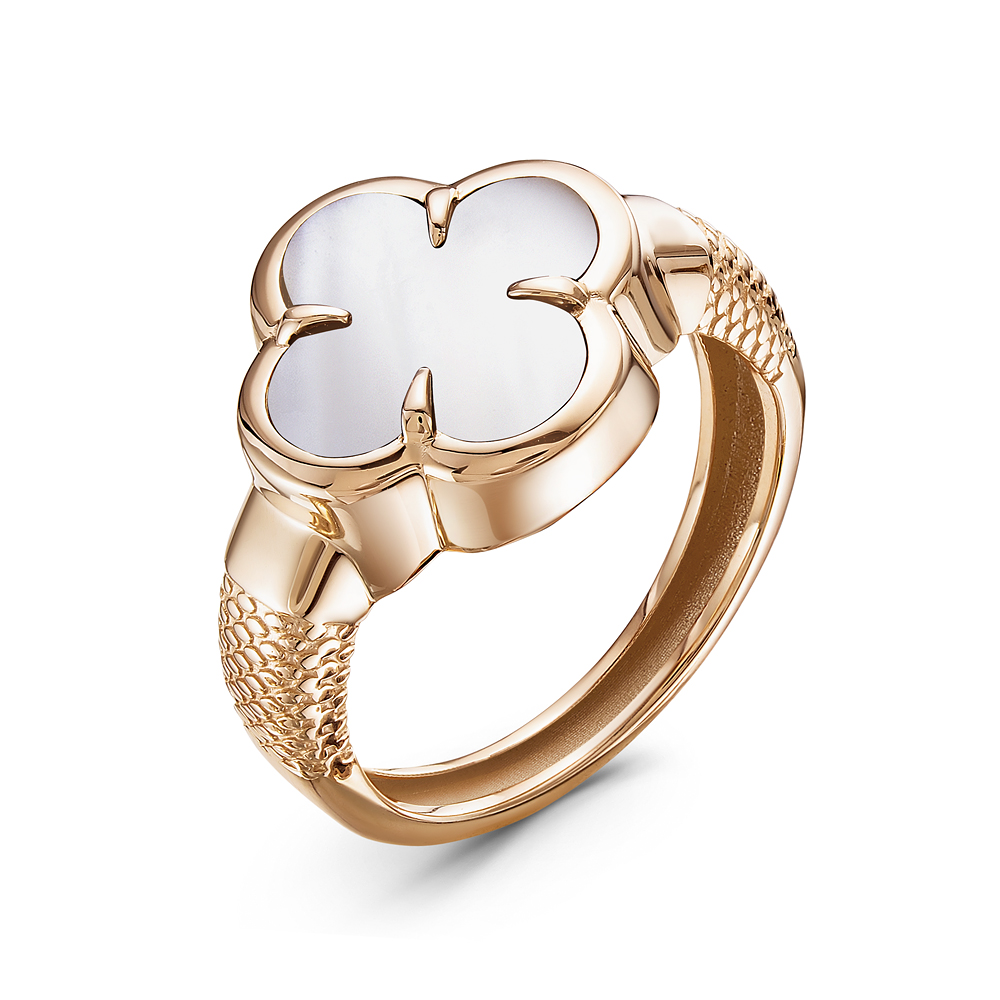 Кольцо из золота с камнем Перламутр фото, цены