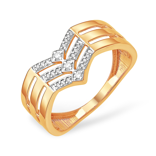 Кольцо из золота с камнем Фианит фото, цены