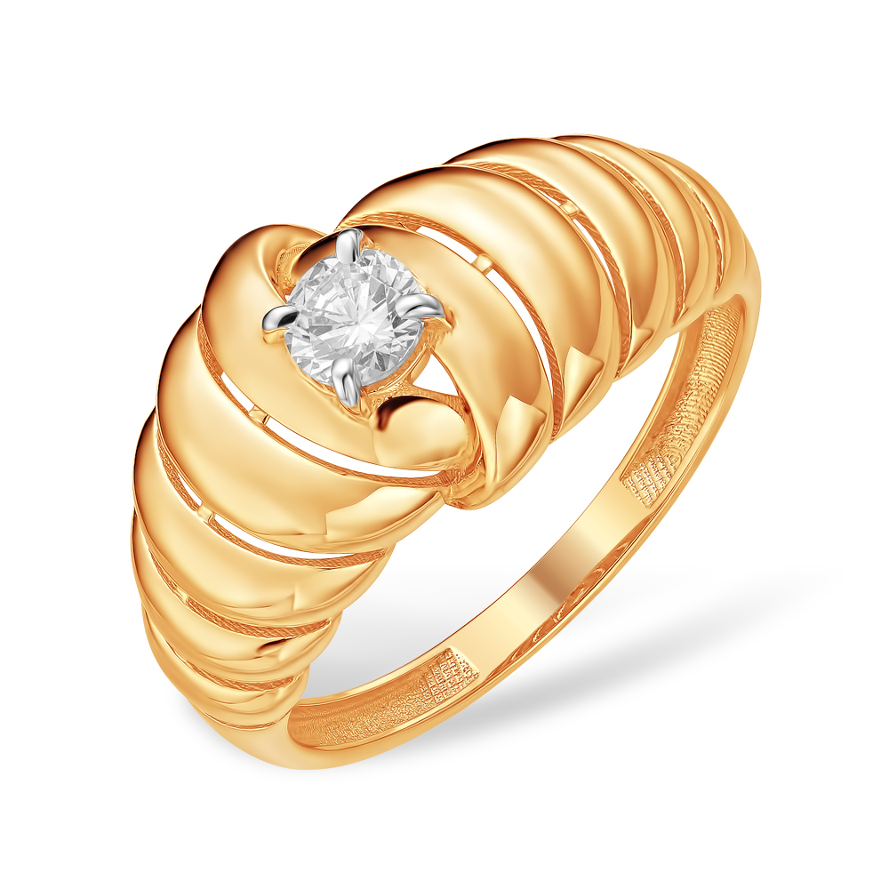 Кольцо из золота с камнем Фианит фото, цены