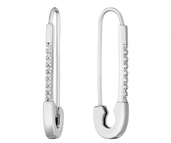 Серьги из серебра с камнем Циркон фото, цены