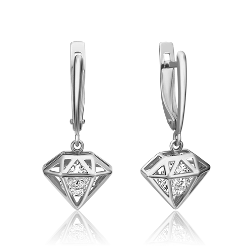 Серьги из золота с камнем Фианит фото, цены