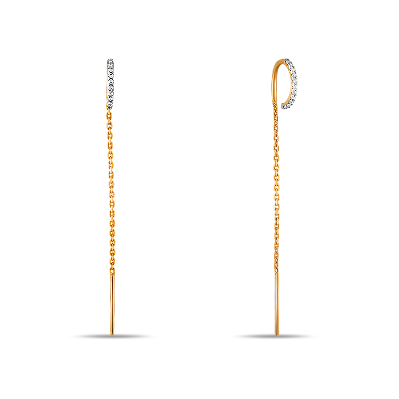 Продевки из золота с камнем Фианит фото, цены