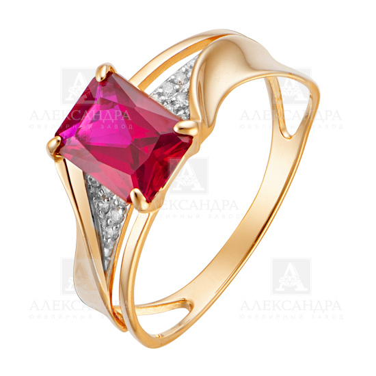 Кольцо из золота с камнем Фианит, Ситалл фото, цены