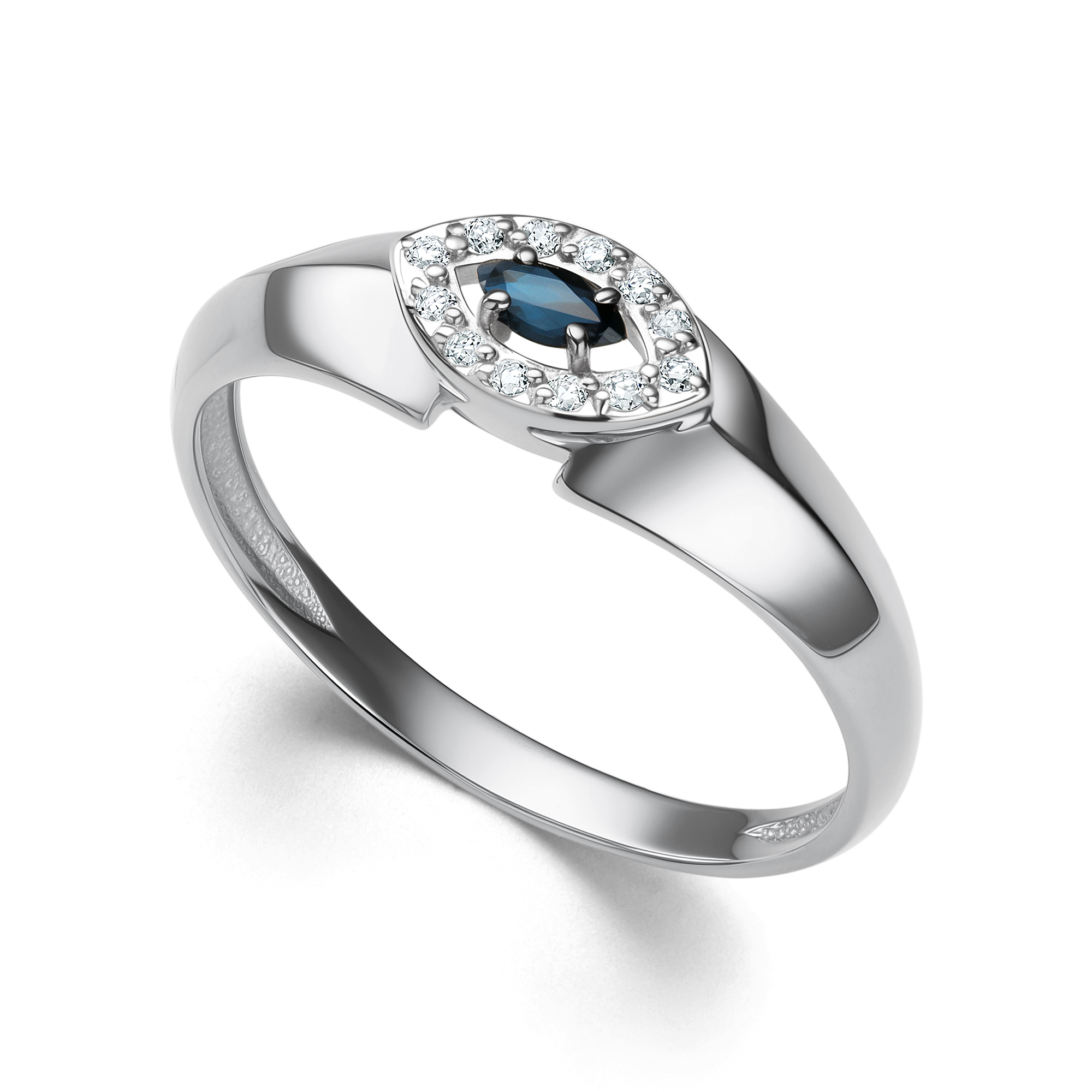 Кольцо из золота с камнем Бриллиант, Сапфир фото, цены