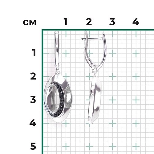 Серьги из серебра с камнем Фианит фото, цены