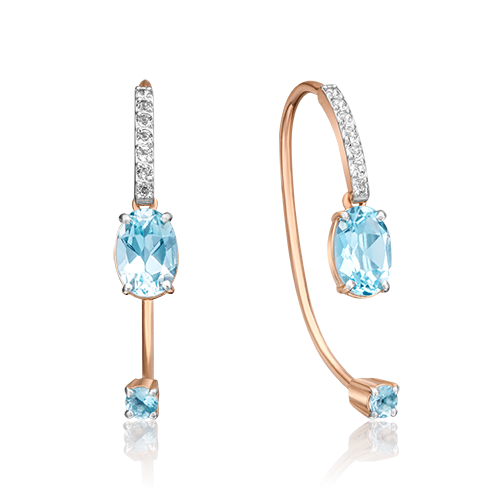 Серьги из золота с камнем Топаз фото, цены