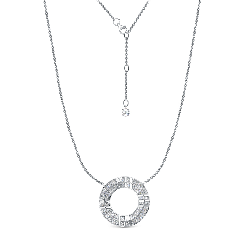 Колье из серебра с камнем Фианит фото, цены