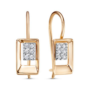 Серьги из золота с камнем Фианит фото, цены