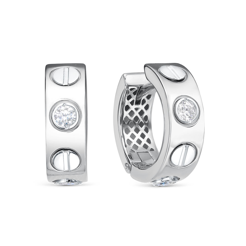 Серьги из серебра с камнем Фианит фото, цены