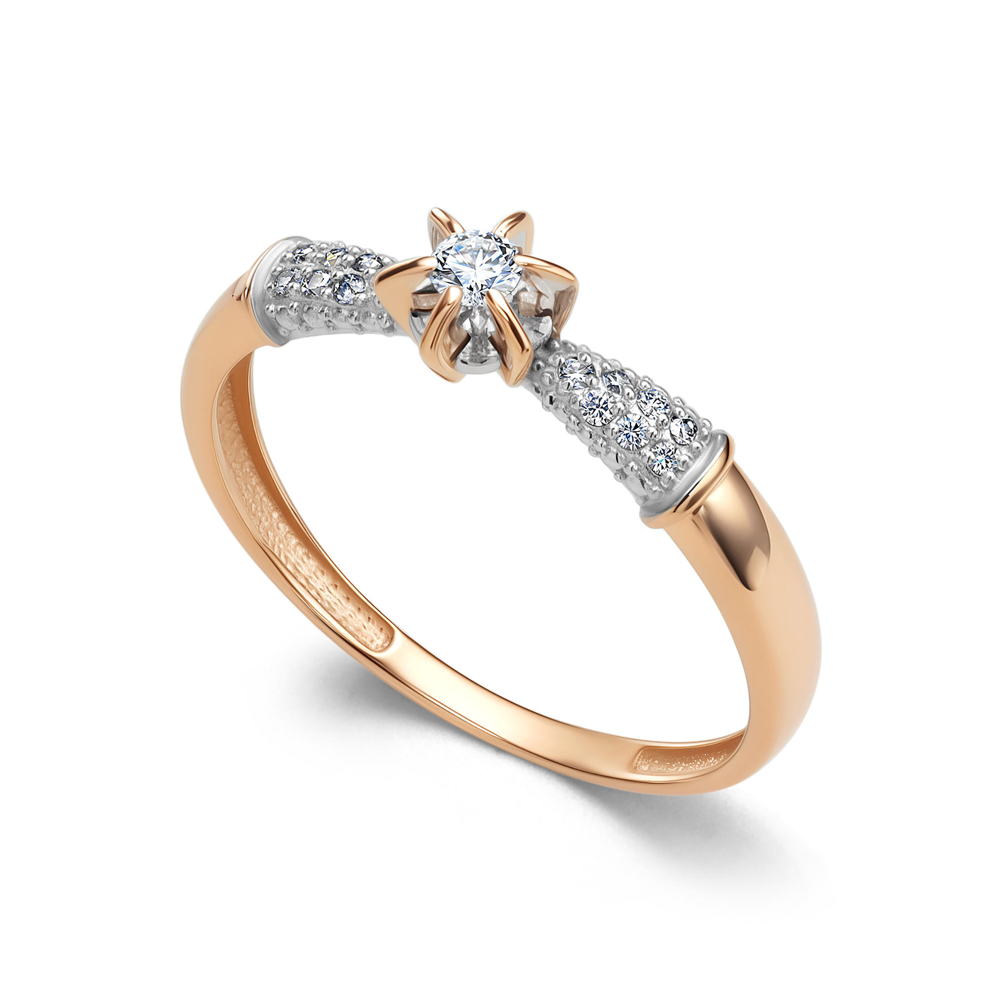 Кольцо из золота с камнем Бриллиант фото, цены