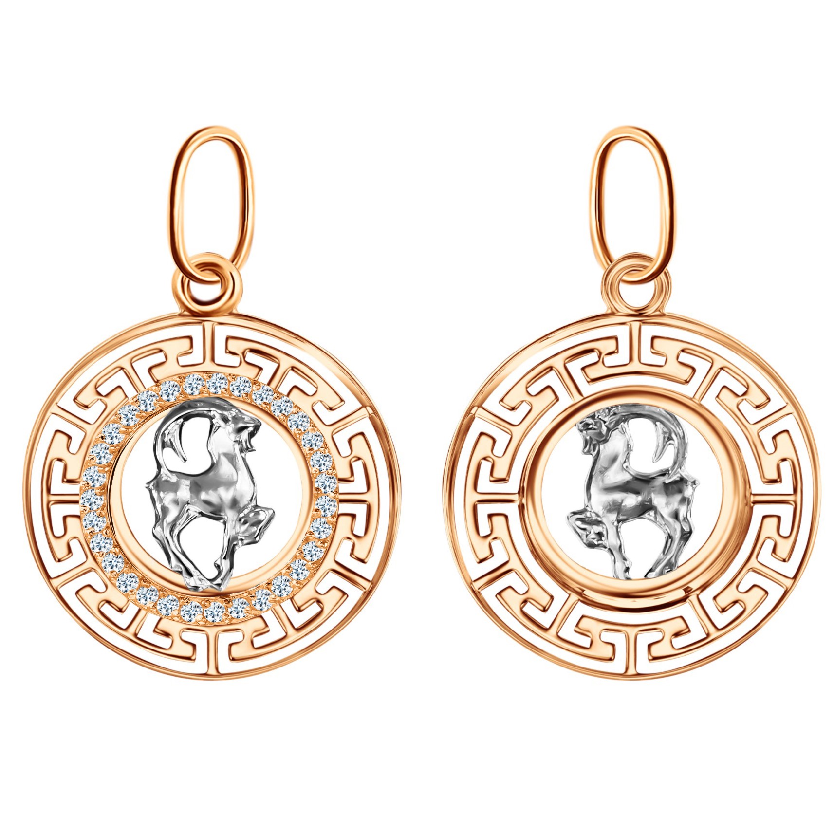 Знак из золота с камнем Фианит фото, цены