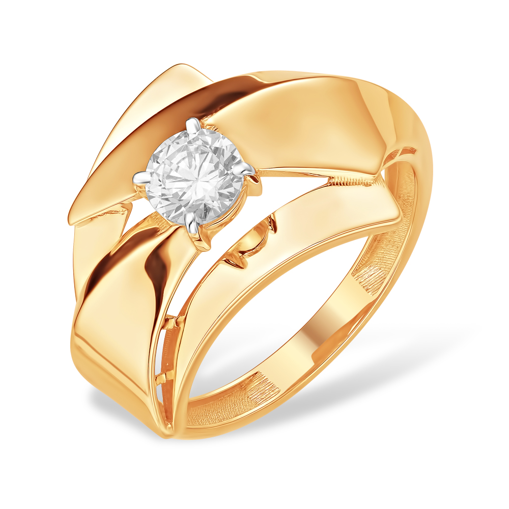 Кольцо из золота с камнем Фианит фото, цены