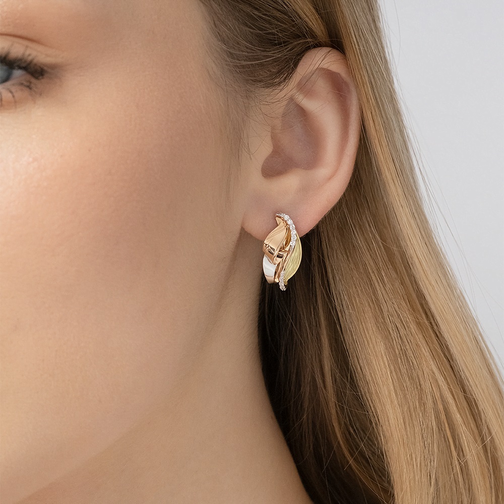 Серьги из золота с камнем Фианит фото, цены