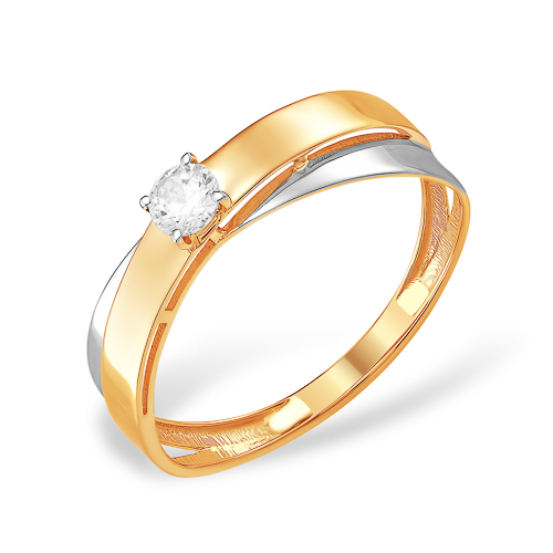 Кольцо из золота с камнем Фианит фото, цены