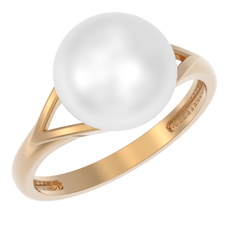 Кольцо из золота с камнем Жемчуг фото, цены
