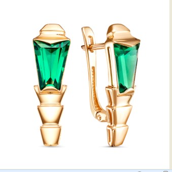 Серьги из золота с камнем Кварц син. фото, цены