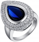 Кольцо из серебра с камнем Кристалл, Куб цирконий фото, цены