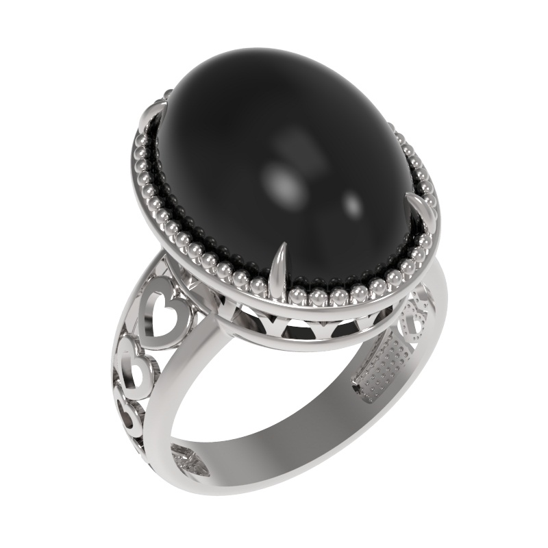 Кольцо из серебра с камнем Агат фото, цены