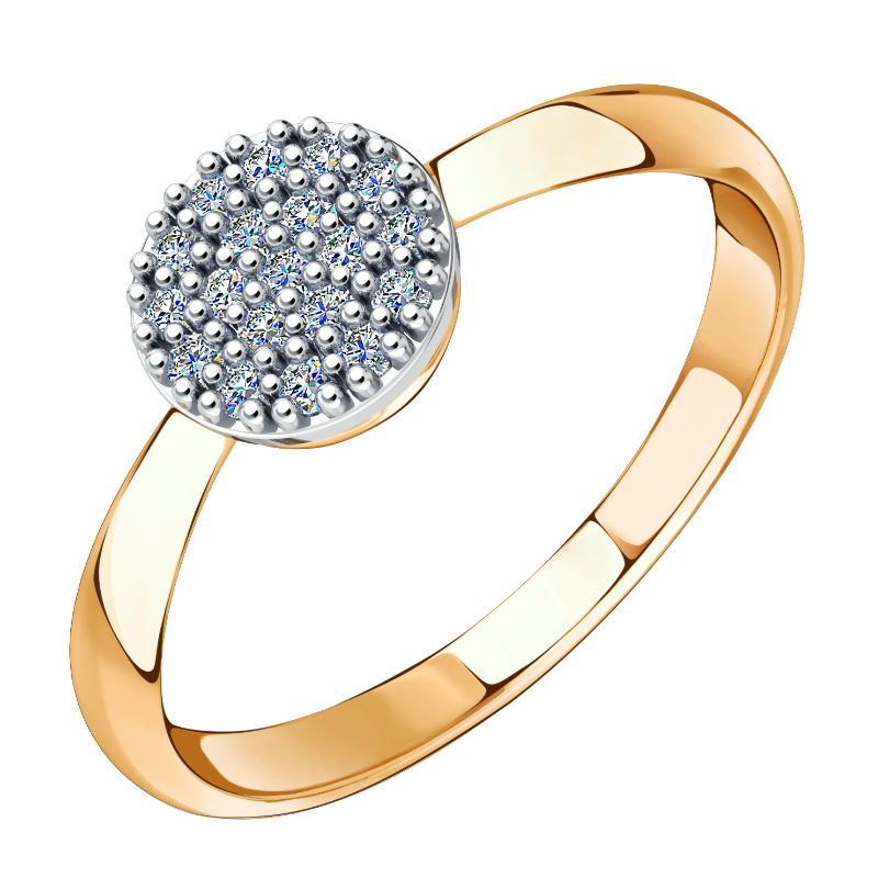 Кольцо из золота с камнем Фианит фото, цены