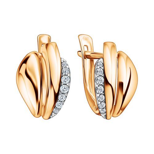 Серьги из золота с камнем Куб цирконий фото, цены