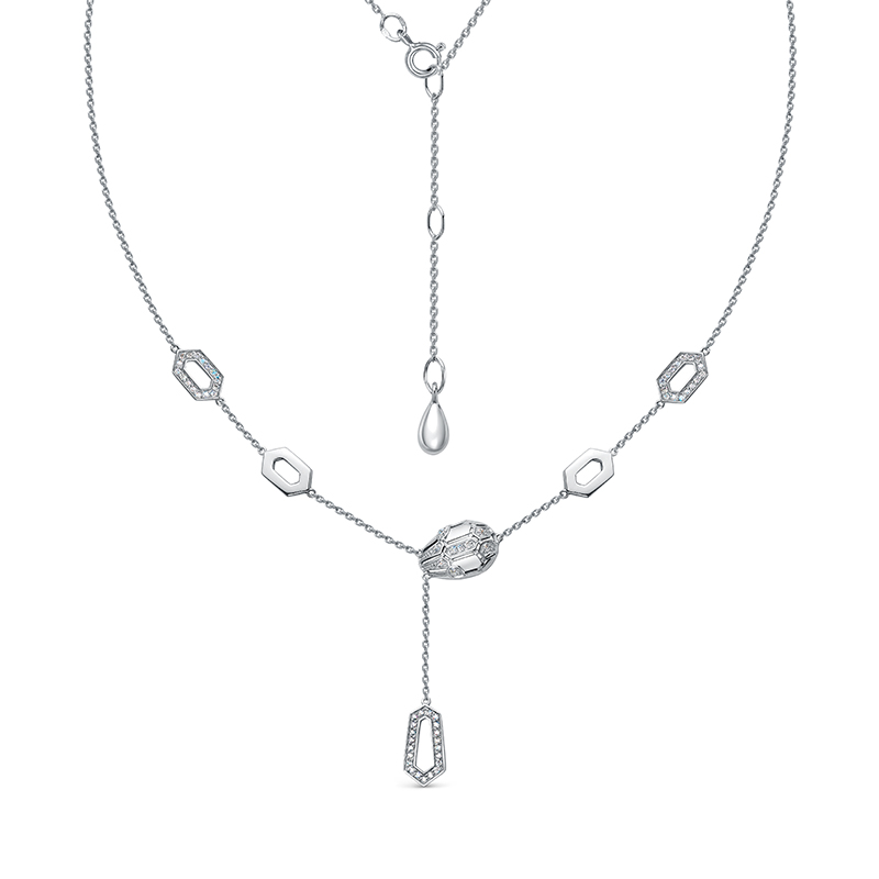 Колье из серебра с камнем Фианит фото, цены