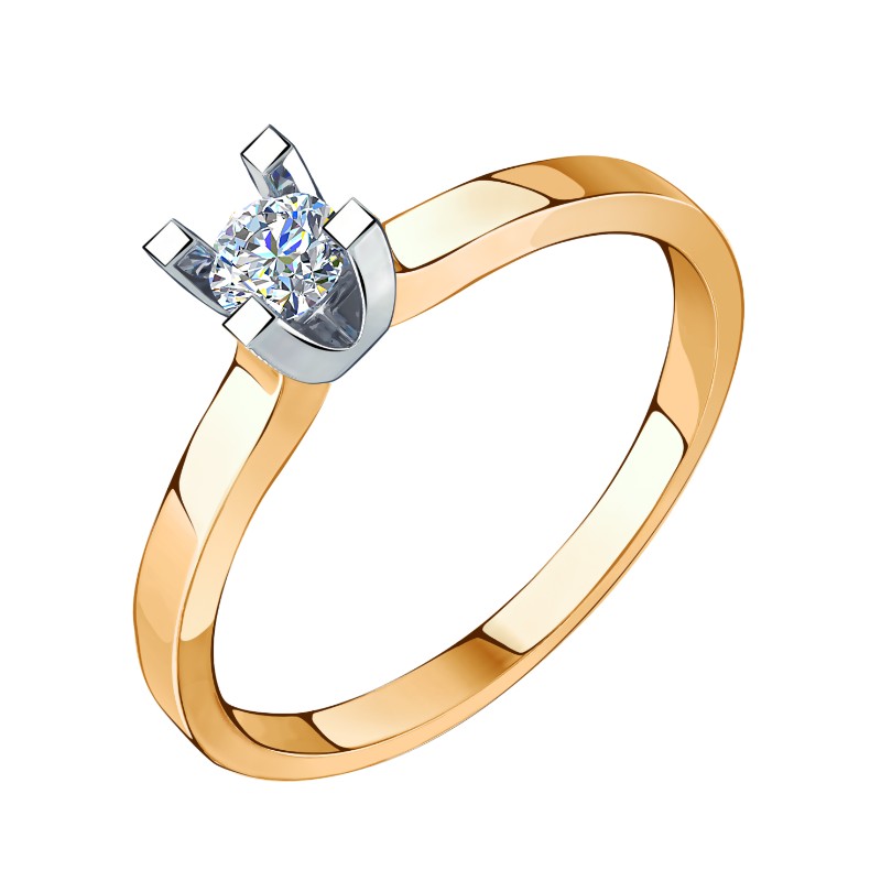 Кольцо из золота с камнем Фианит фото, цены