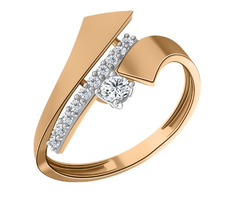 Кольцо из золота с камнем Фианит фото, цены