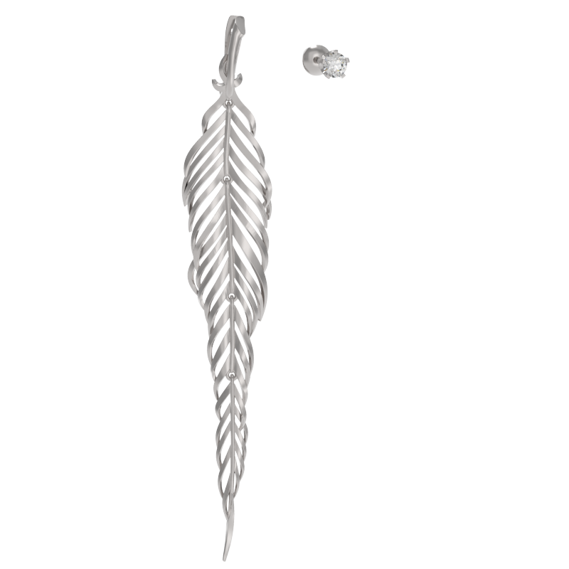 Серьги из серебра с камнем Фианит фото, цены