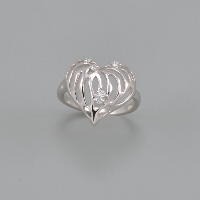 Кольцо из серебра с камнем Циркон фото, цены