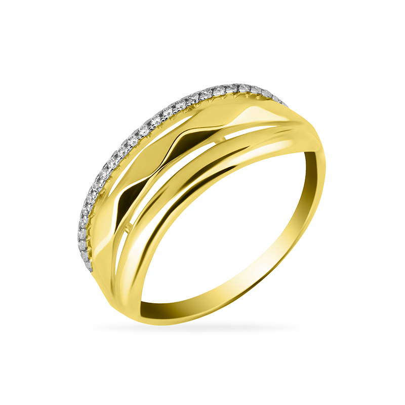 Кольцо из золота с камнем Фианит фото, цены