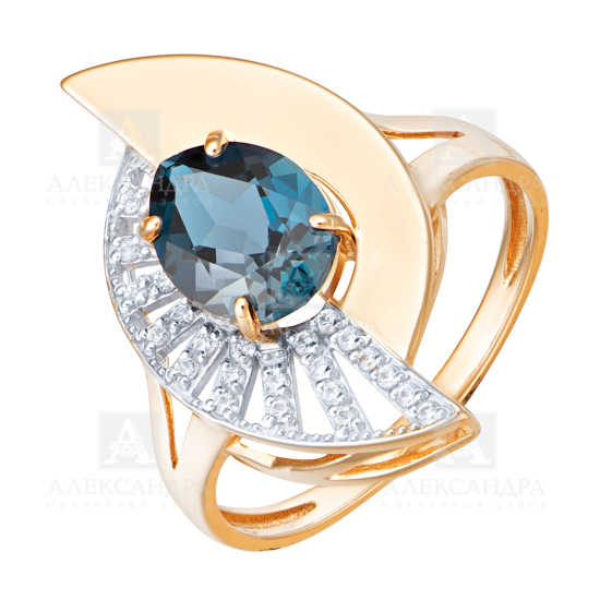 Кольцо из золота с камнем Фианит, Ситалл фото, цены