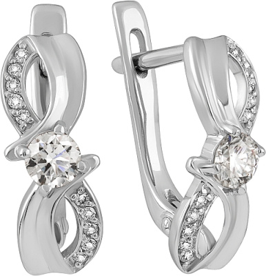 Серьги из золота с камнем Бриллиант фото, цены