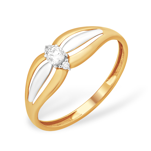 Кольцо из золота с камнем Фианит фото, цены