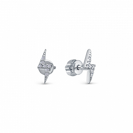 Пуссеты из серебра с камнем Фианит фото, цены