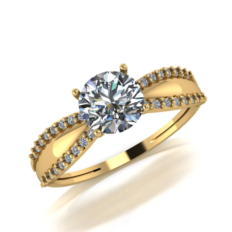 Кольцо из золота с камнем Фианит фото, цены