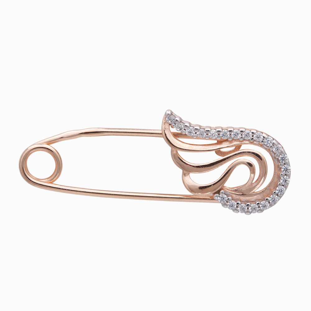 Брошь из позолота с камнем Фианит фото, цены