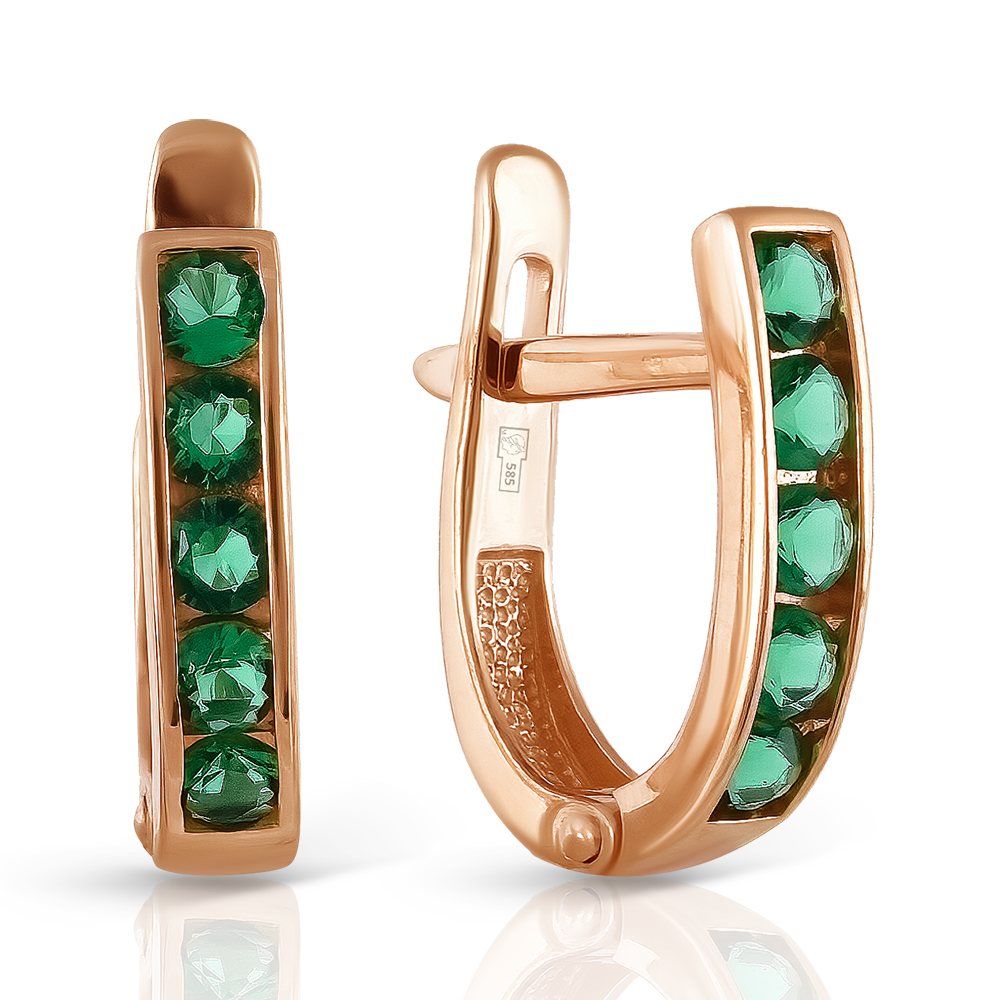 Серьги из золота с камнем Фианит фото, цены