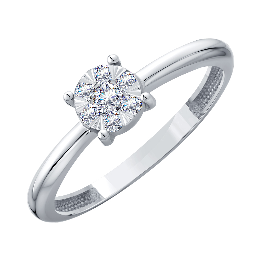 Кольцо из золота с камнем Бриллиант фото, цены