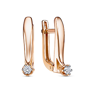 Серьги из золота с камнем Бриллиант фото, цены